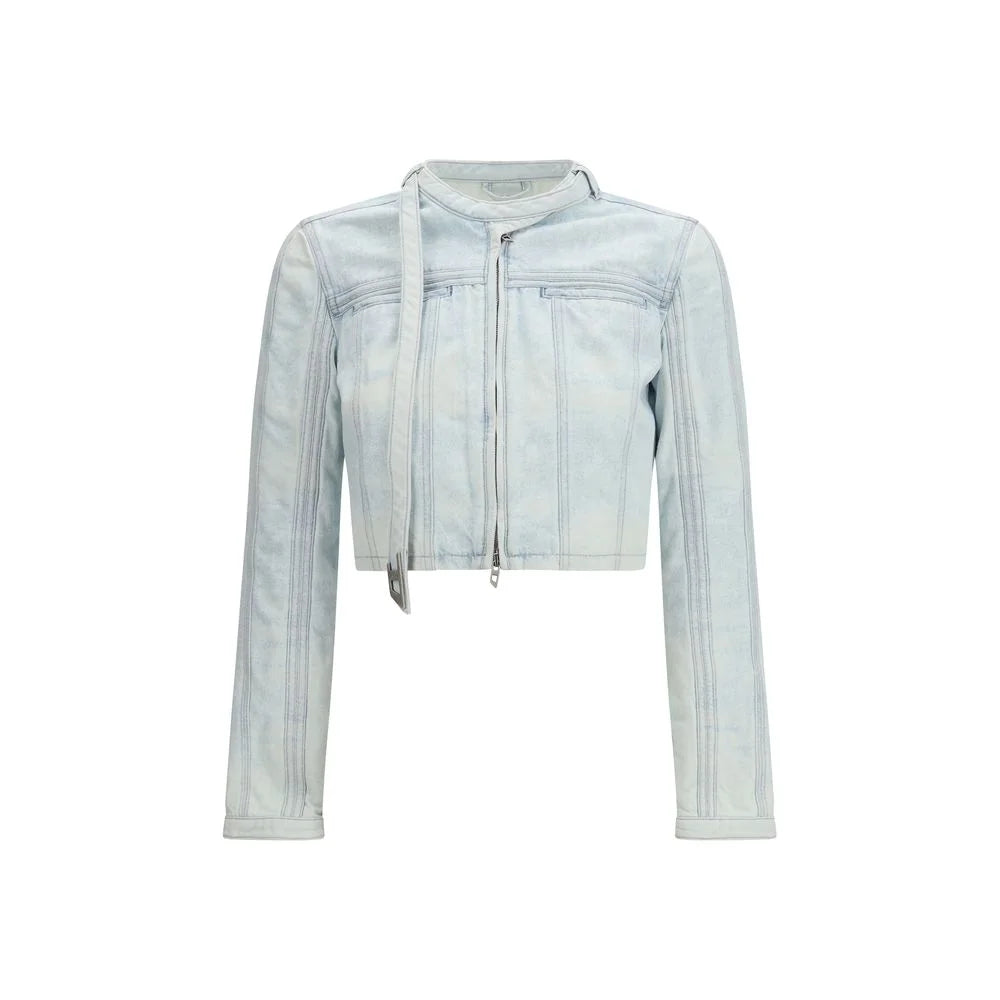 Diesel Blue Cotton Biker Jacket