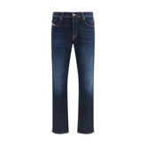 Diesel Blue Cotton Relaxed Fit Jeans