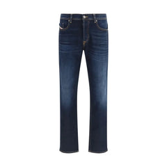 Diesel Blue Cotton Relaxed Fit Jeans