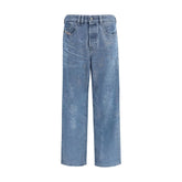 Diesel Blue Cotton Straight-Leg Jeans