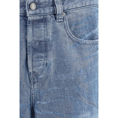 Diesel Blue Cotton Straight-Leg Jeans