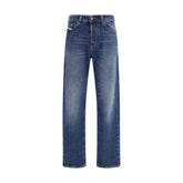 Diesel Blue Cotton Straight-Leg Jeans