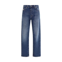 Diesel Blue Cotton Straight-Leg Jeans