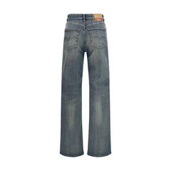 Diesel Blue Cotton Straight-Leg Jeans - Jeans