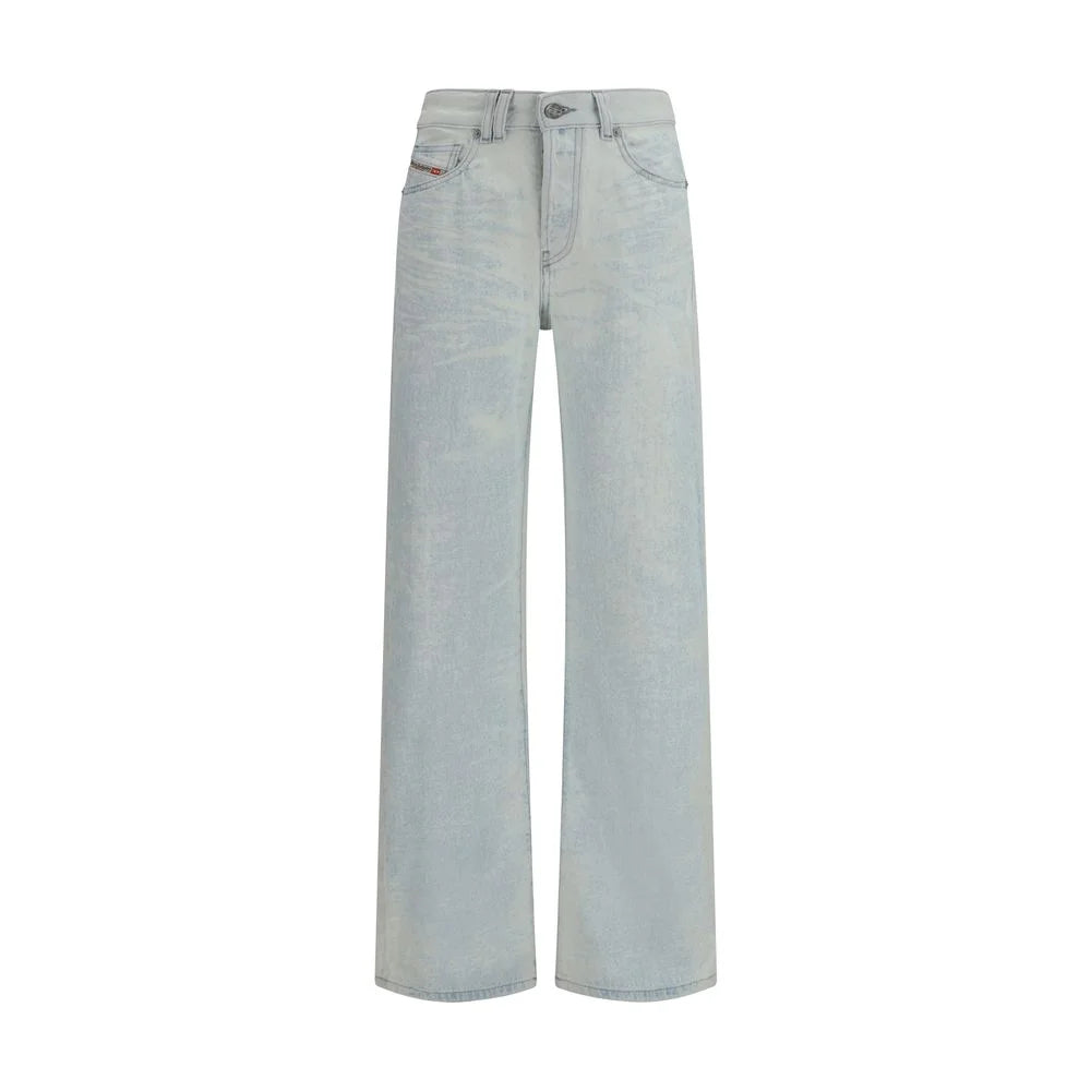 Diesel Blue Cotton Straight-Leg Jeans