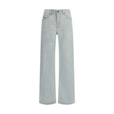 Diesel Blue Cotton Straight-Leg Jeans
