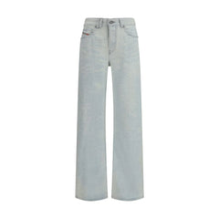 Diesel Blue Cotton Straight-Leg Jeans