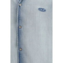 Diesel Sininen Lyocell Short Sleeve Paita