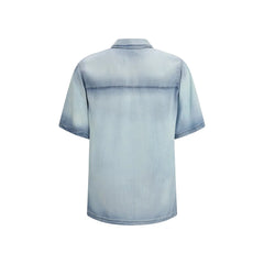 Diesel Sininen Lyocell Short Sleeve Paita