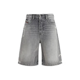 Diesel Gray Cotton Bermuda Shorts