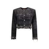 Diesel Gray Cotton Denim Jacket
