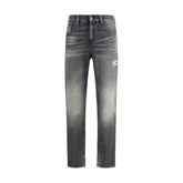 Diesel Gray Cotton Relaxed Fit Jeans