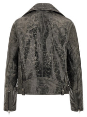 Diesel Gray Cowhide Leather Jacket - IT50 | L