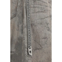 Diesel Gray Lyocell Midi Skirt