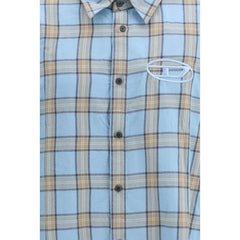 Diesel Light Blue Cotton Pattern Shirt