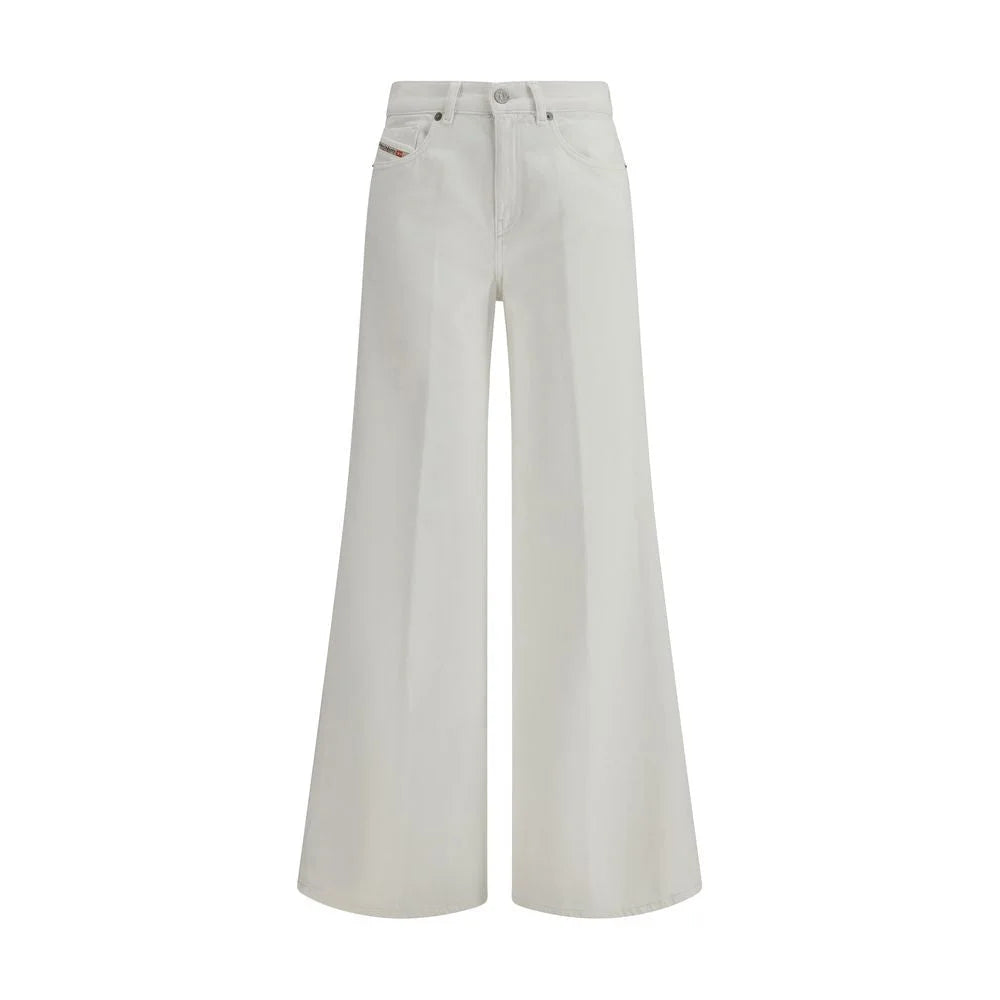 Diesel White Cotton Flared Jeans