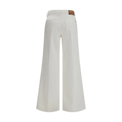 Diesel White Cotton Flared Jeans