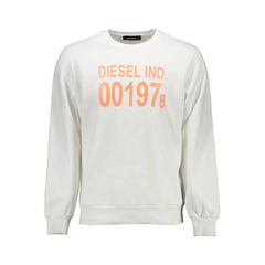 Diesel White Cotton Men Sweater - Sweatshirts