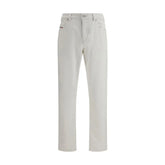 Diesel White Cotton Slim Fit Jeans
