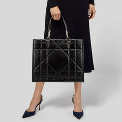 Dior Black Leather Tote Bag