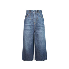 Dior Blue Cotton High-Waisted Jean - 38