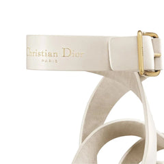 Dior White Calfskin Flat Sandals - EU38/US8