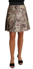 Dolce & Gabbana A-Line Mini Floral Print Jaquard Skirt - IT42|M - Skirts