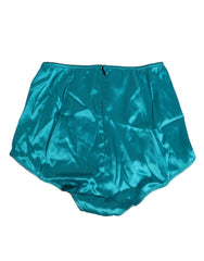 Dolce & Gabbana Aqua Green Satin High-Waist Briefs Underwear - Briefs