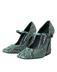 Dolce & Gabbana Aqua Python Leather Mary Jane Pumps Shoes - EU39/US8.5 - Heels