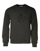 Dolce & Gabbana Army Green Crown Cotton Sweatshirt Sweater - IT48 | M - Sweatshirts