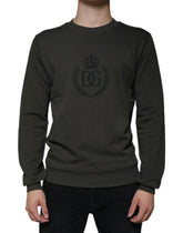 Dolce & Gabbana Army Green DG Crown Crew Neck Pullover Sweater - IT44 | XS - Sweaters
