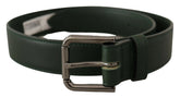 Dolce & Gabbana Army Green Leather Logo Metal Waist Buckle Belt - 60 cm / 24 Inches - Belts