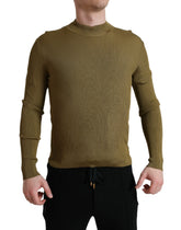 Dolce & Gabbana Army Green Viscose Crewneck Pullover Sweater - IT48 | M - Sweaters