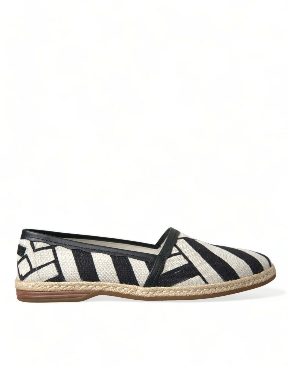 Dolce & Gabbana Beige Black Striped Canvas Espadrilles MONDELLO Shoes - EU42/US9 - Flats