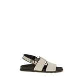 Dolce & Gabbana Beige Calf Leather Bos Taurus Flat Sandals - EU44/US11