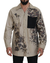 Dolce & Gabbana Beige Camouflage Cotton Long Sleeves Shirt - IT40 | M - Shirts
