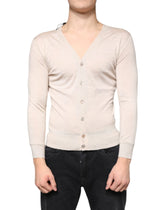 Dolce & Gabbana Beige Cashmere Button Down Cardigan Sweater - IT44 | XS - Cardigans