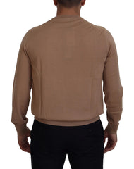 Dolce & Gabbana Beige Cashmere Crown Logo Pullover Sweater - Sweaters