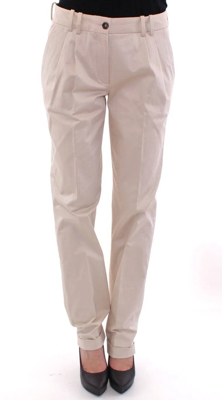 Dolce & Gabbana Beige Cotton Chinos Pants - IT42|M - Chinos
