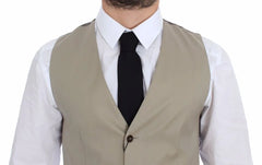 Dolce & Gabbana Beige Cotton Dress Vest Blazer Jacket - IT44 | XS - Vests