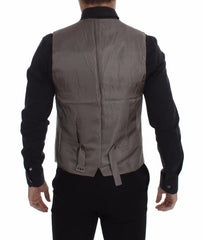 Dolce & Gabbana Beige Cotton Stretch Dress Vest Blazer - Vests