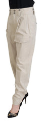 Dolce & Gabbana Beige Cotton Women Cargo Pants - IT38|XS - Cargo Pants