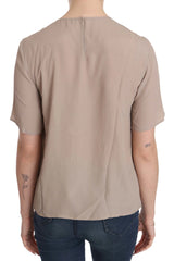 Dolce & Gabbana Beige Crew Neck Short Sleeve Blouse - IT40|S - Blouses