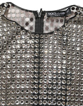 Dolce & Gabbana Beige Crystal Embellished Long Gown Dress - IT38 | XS