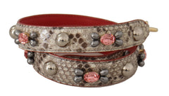 Dolce & Gabbana Beige Exotic Leather Studded Shoulder Strap - Handbag & Wallet Accessories