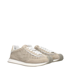 Dolce & Gabbana: Baskets à Basse Tige en Tissu Beige