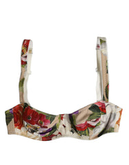 Dolce & Gabbana Beige Floral Balconcino Underwired Bra Underwear - Bras