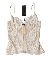Dolce & Gabbana Beige Floral Lace Corset Lingerie Underwear - IT2 | S