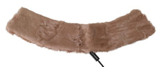 Dolce & Gabbana Beige Fur Neck Collar Lambskin Scarf - Scarves & Shawls