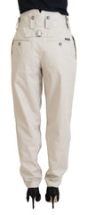 Dolce & Gabbana Beige High Waist Women Pants - IT36|XXS - Trousers